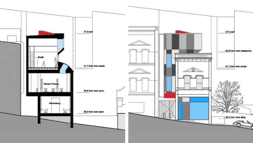 Darlinghurst Retail & Commercial section & elevation