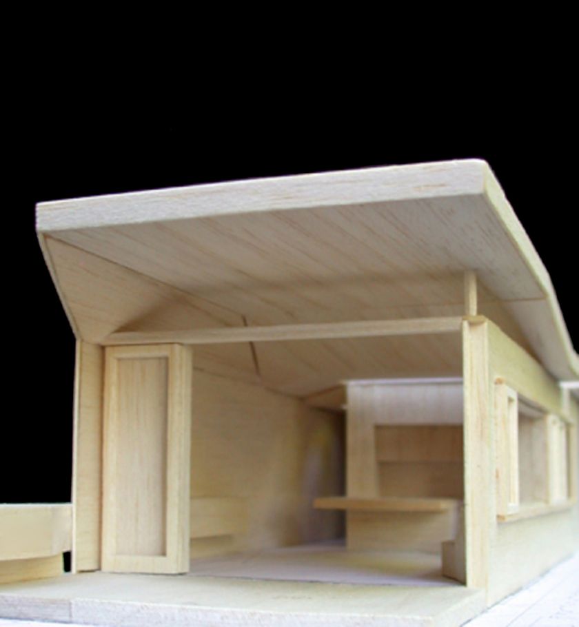 Thomas Geary House exterior elevation of model
