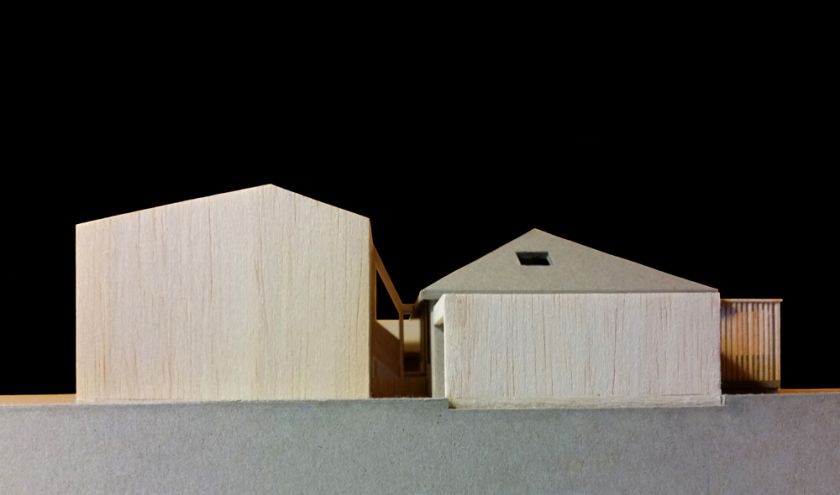 Farrington Ellis House south elevation view of model