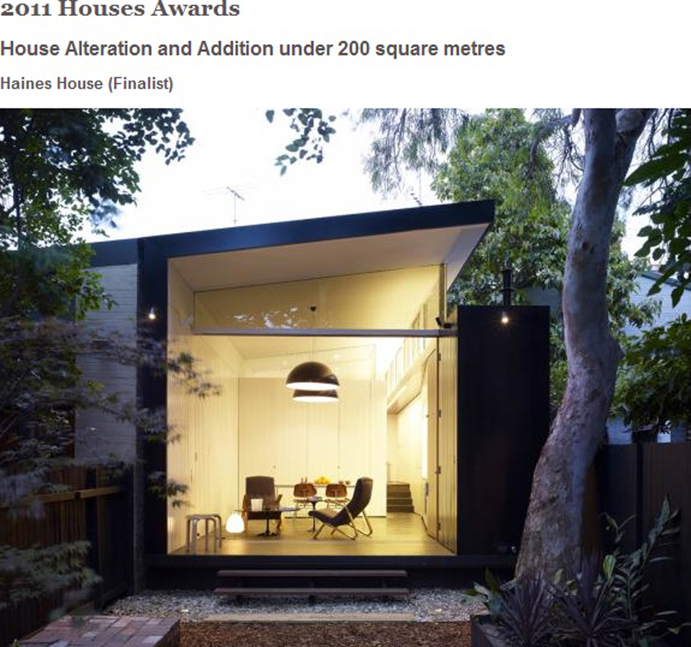 2011 Houses Awards: Haines House Shortlisted