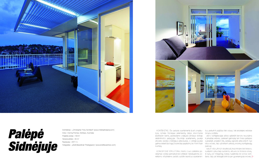 Darling Point Penthouse published in Centras Magazine (Lithuania)