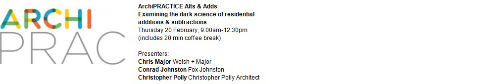 AIA Seminar: Adaptation & Modification (Alts & Adds)