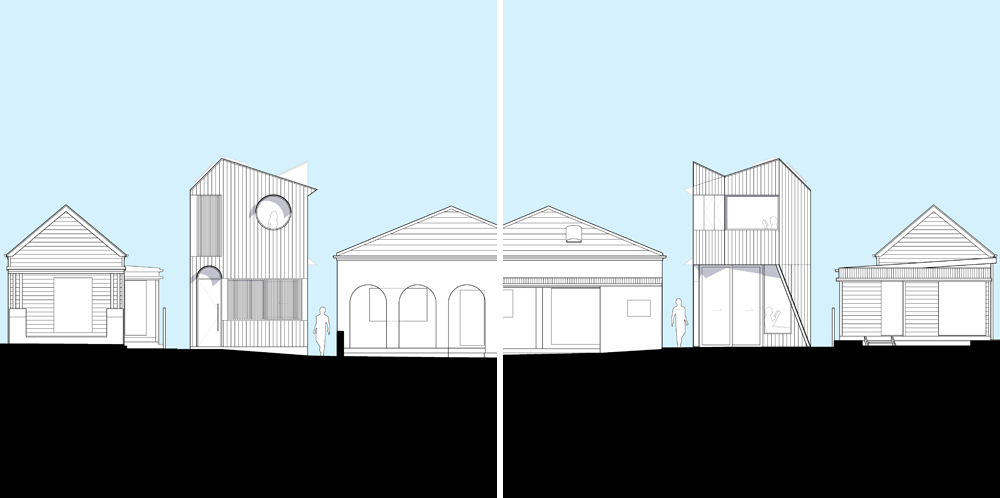 Sketch designs prepared for National House, a new two-storey house in Leichhardt