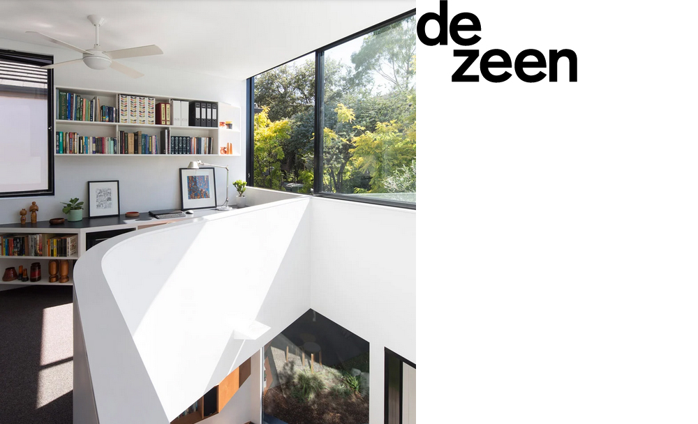 Dezeen has featured the open plan study at Unfurled House