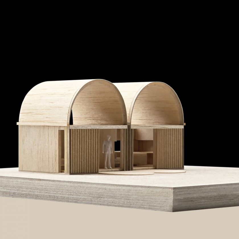 Architectural model oblique left hand side view