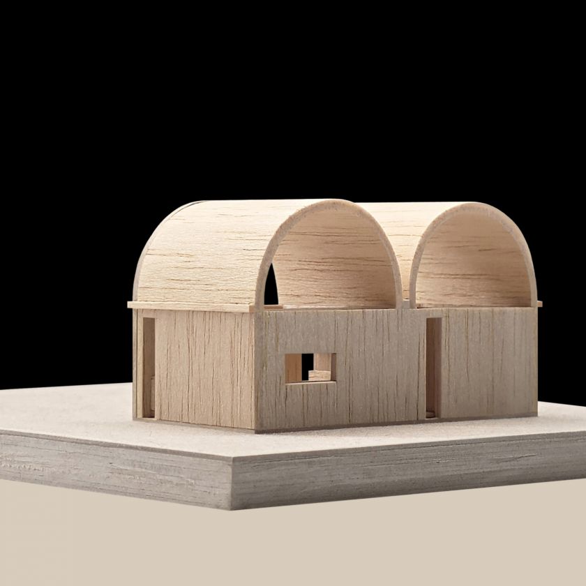 Architectural model oblique rear view