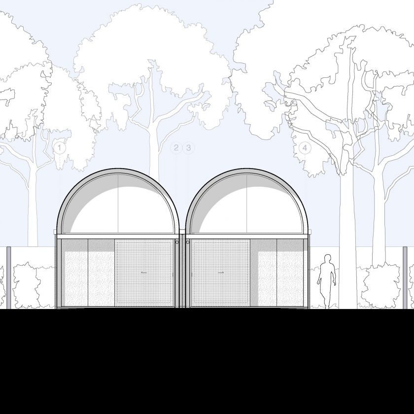 Architectural elevation and section drawings