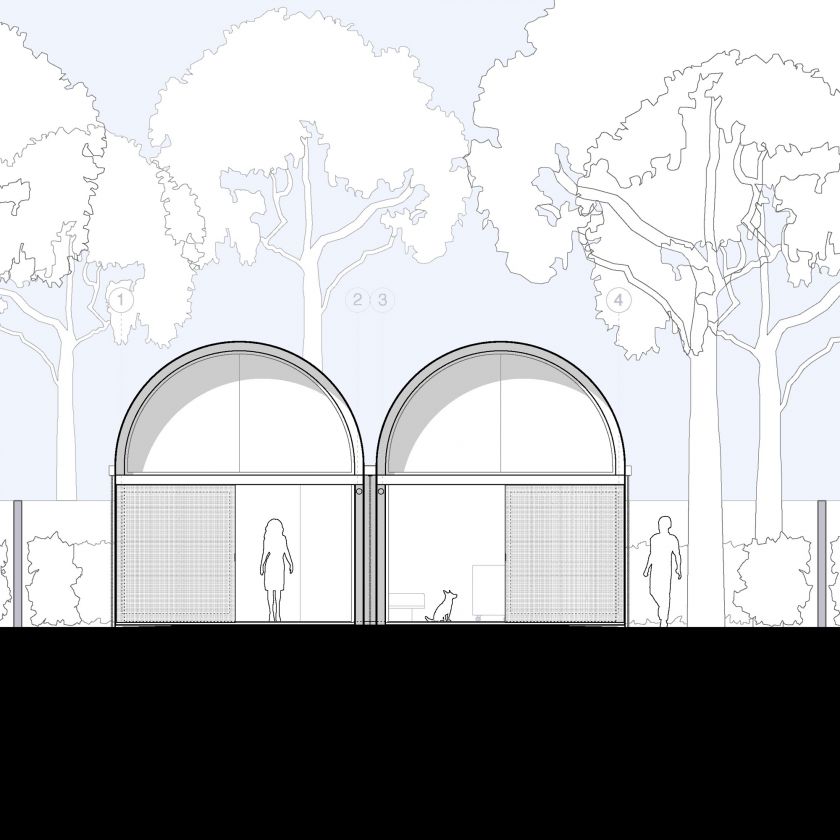Architectural elevation and section drawings