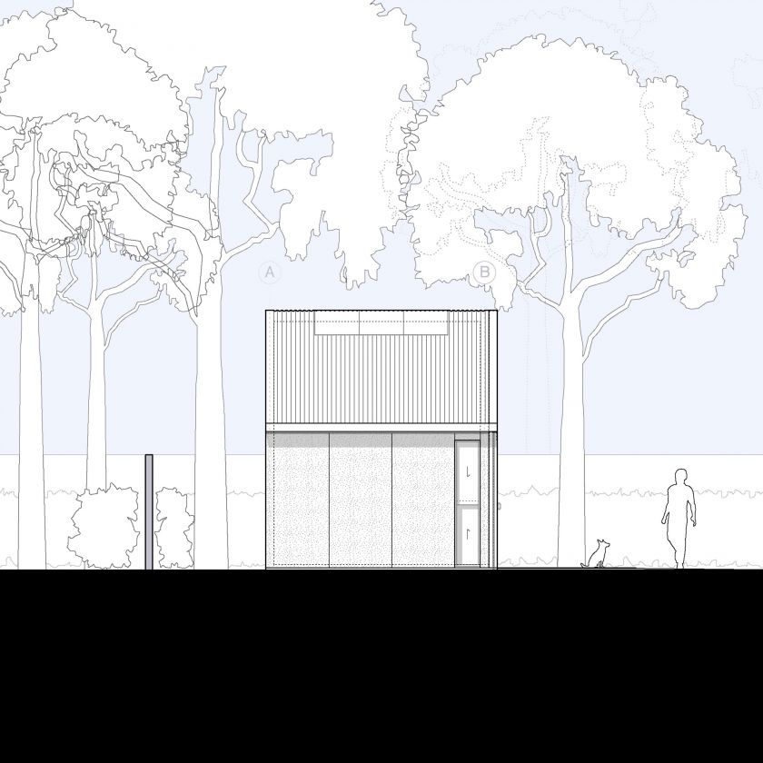 Architectural elevation and section drawings