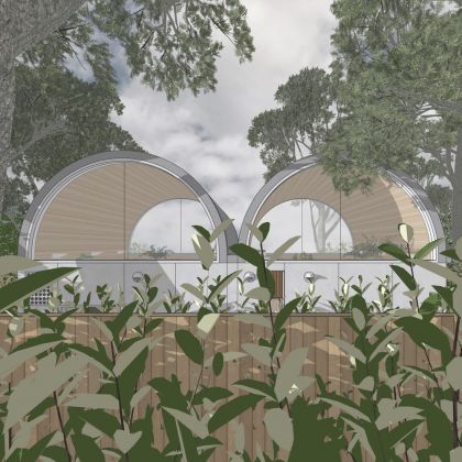 Art Studio Cabin visualisation of the exterior rear