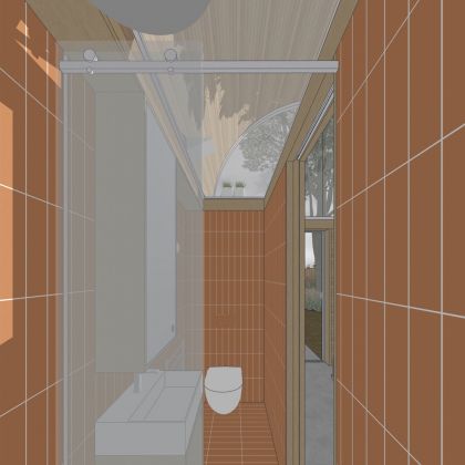 Art Studio Cabin visualisation of the bathroom