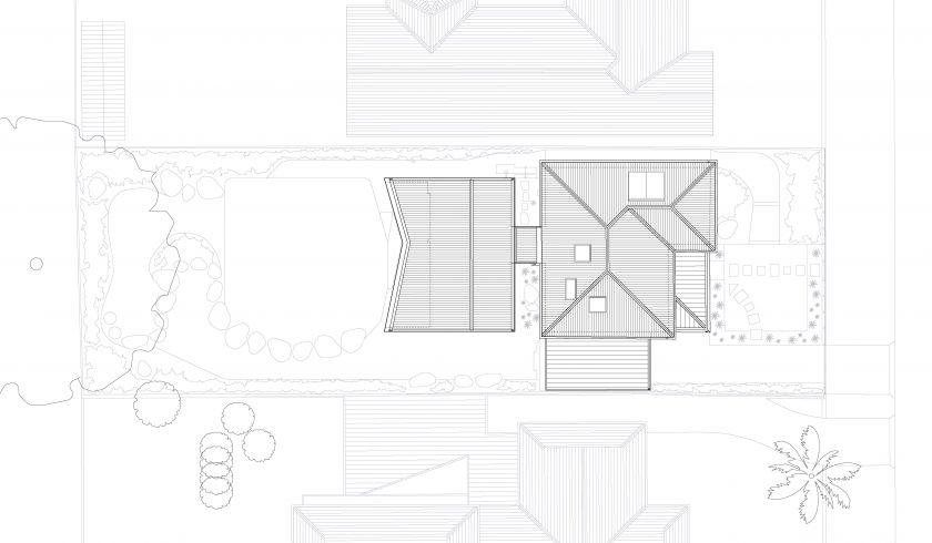 Binary House ground floor plan and first floor plan and site plan