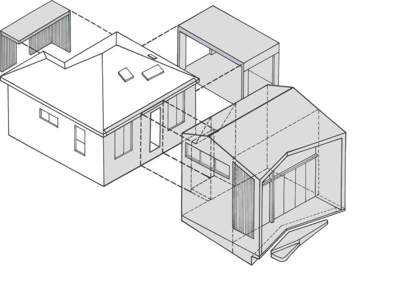 Binary House 3D concept generation diagrams