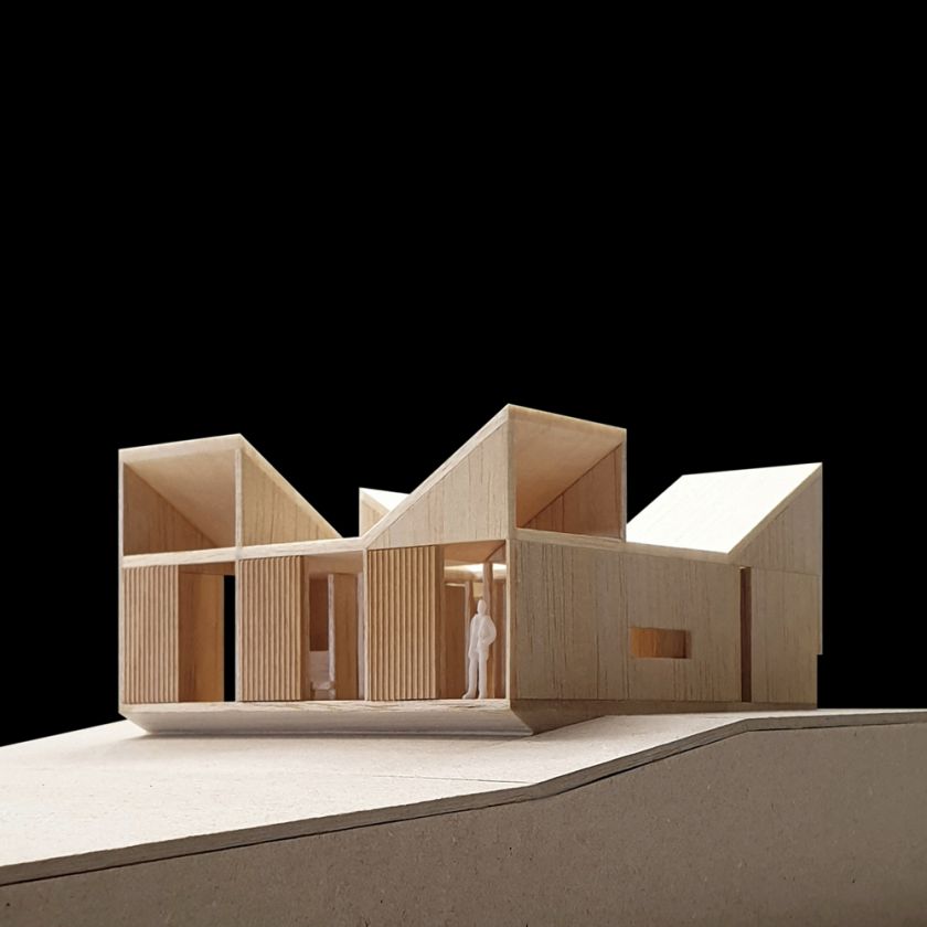 Blue Mountains House model northwest oblique view