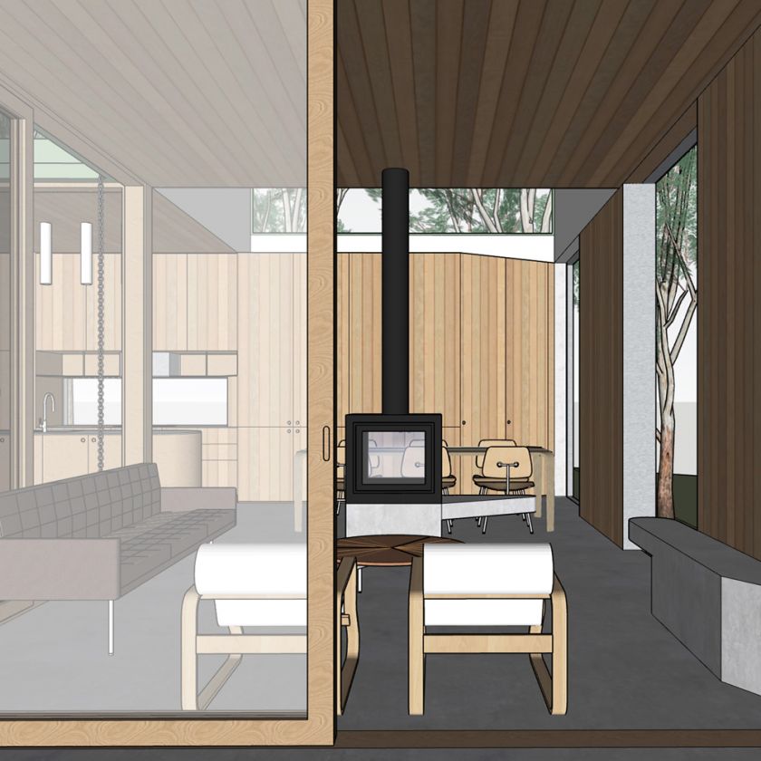 Blue Mountains House interior design development 3d visuals