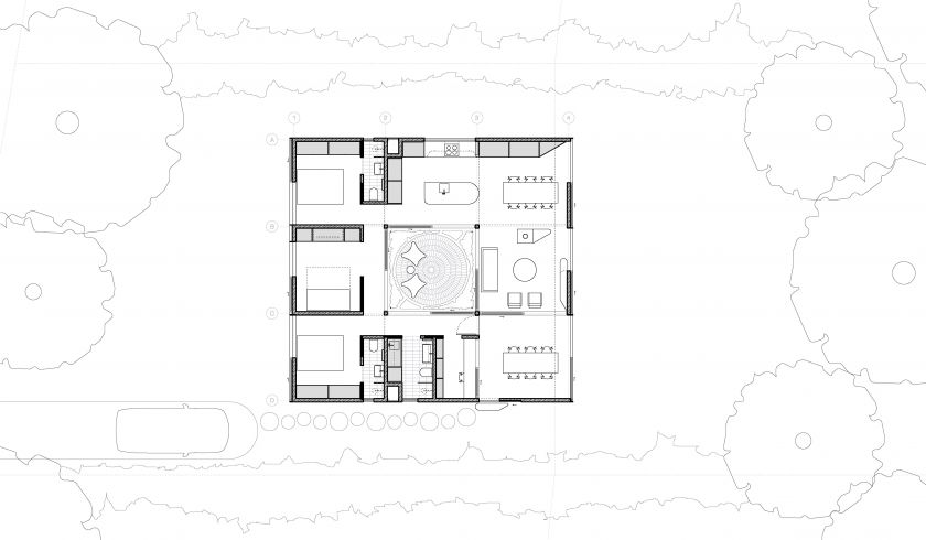 Blue Mountains House floor plan and site plan