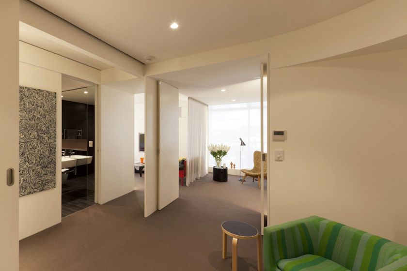 Darling Point Penthouse sliding & pivoting door connection to living area