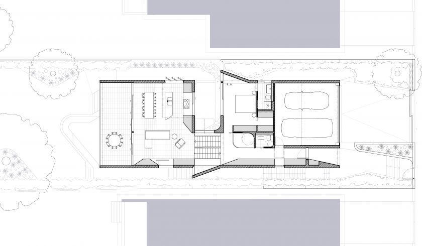 Greenwich House ground floor plan and lower ground floor plan and site plan
