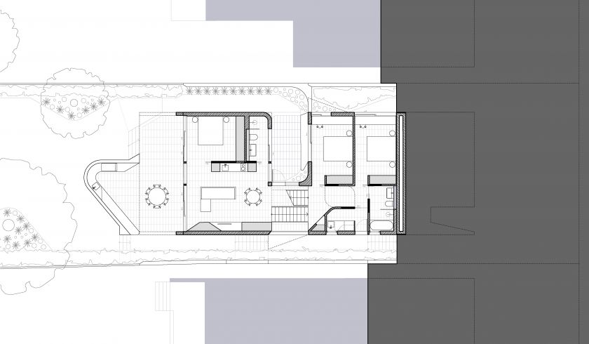 Greenwich House ground floor plan and lower ground floor plan and site plan