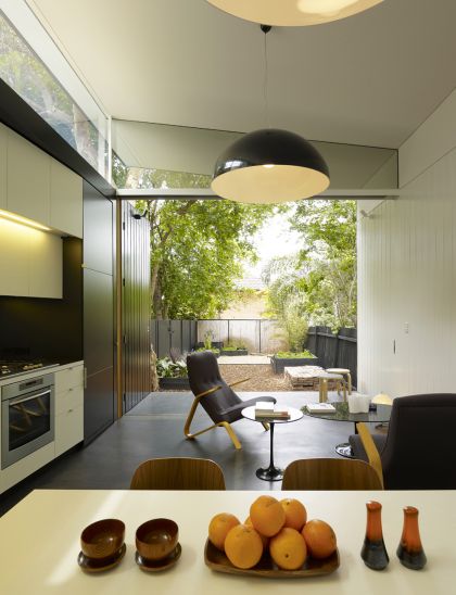 Haines House dining & living areas with view to exterior