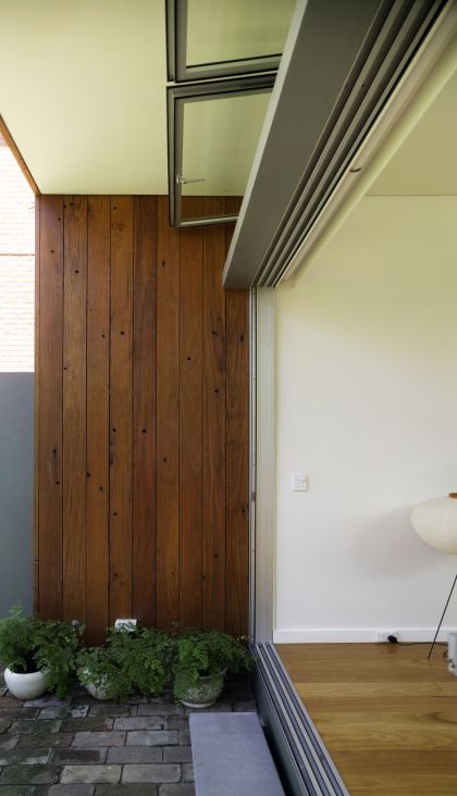 Hird Behan House exterior timber wall & manufactured steel beam details