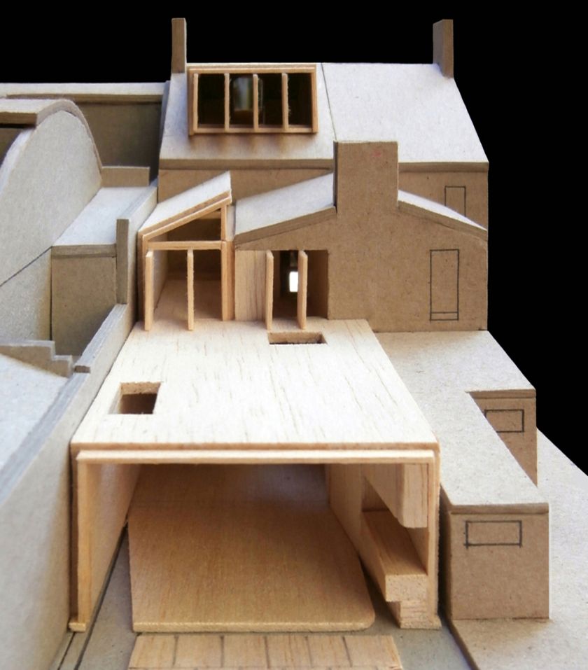 Newtown House aerial view of model