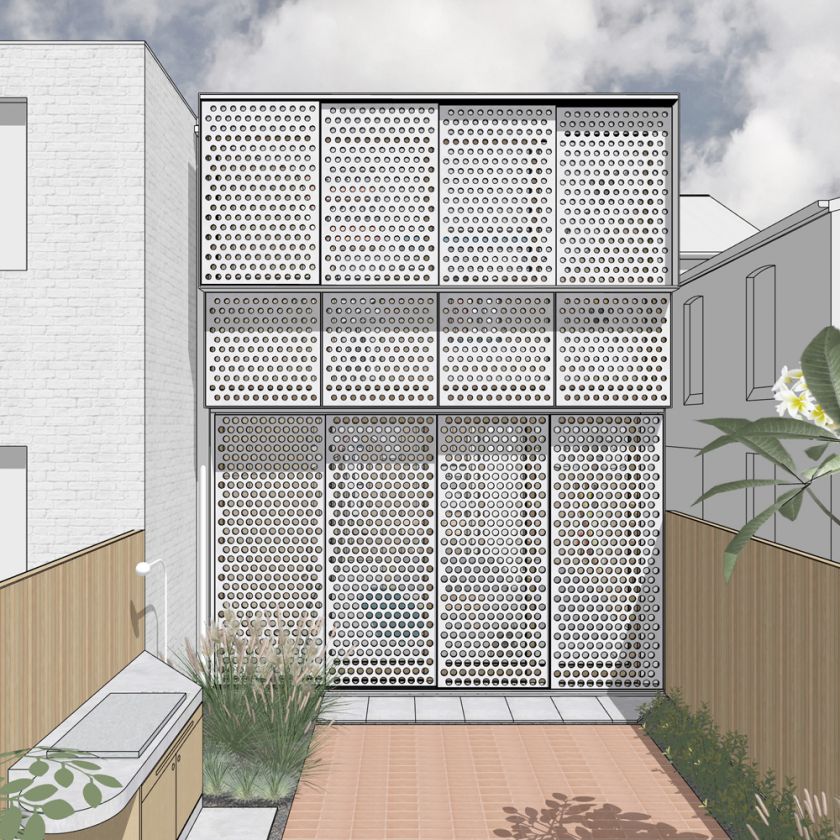 Exterior view of new rear addition