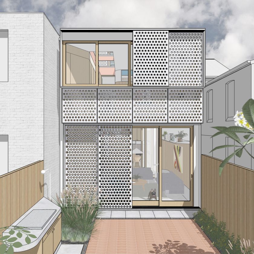 Exterior view of new rear addition