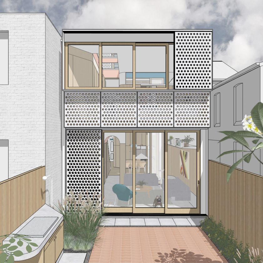 Exterior view of new rear addition