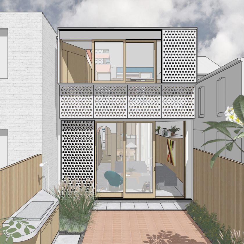 Exterior view of new rear addition