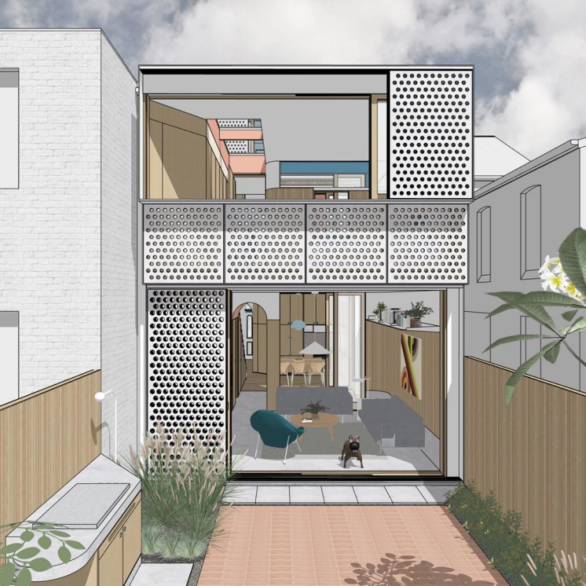 Exterior view of new rear addition