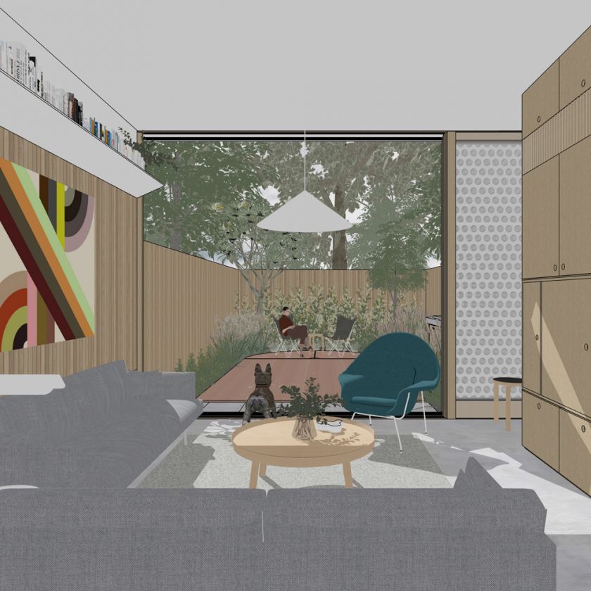 Interior living area view to exterior