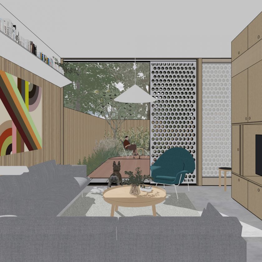 Interior living area view to exterior