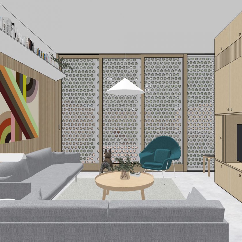 Interior living area view to exterior
