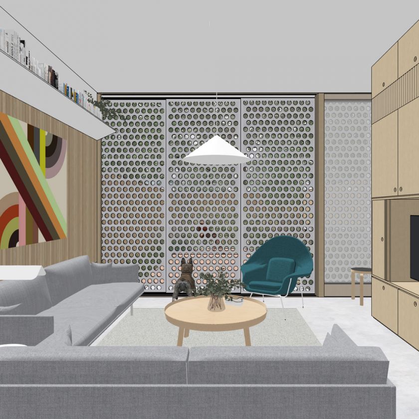 Interior living area view to exterior
