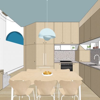 Interior kitchen view