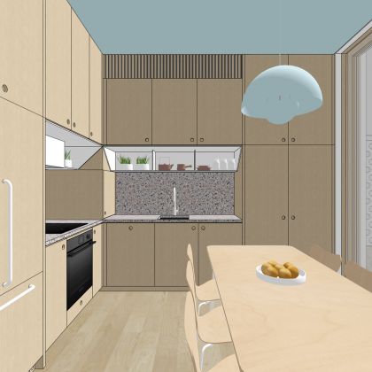 Interior kitchen view