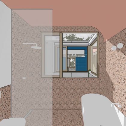 Interior upper bathroom view