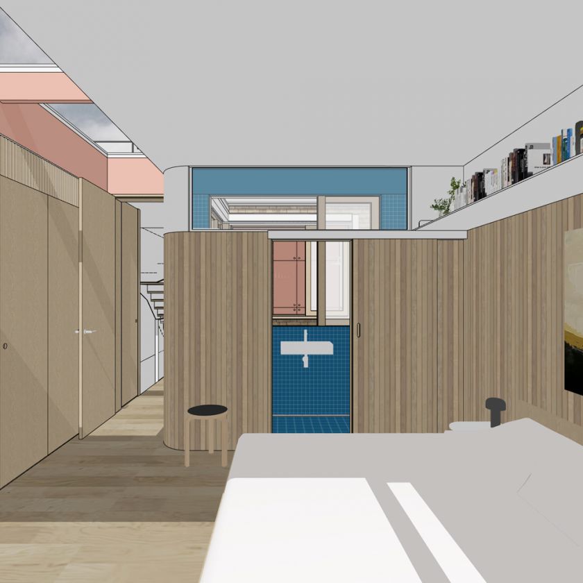 Interior upper bedroom view