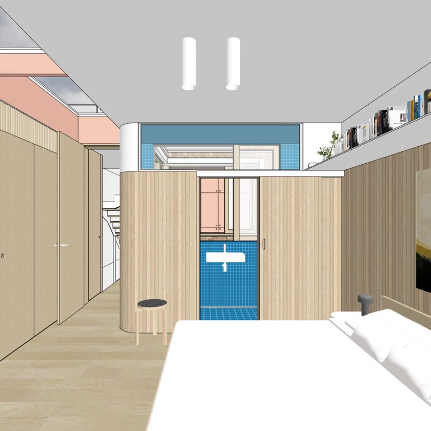 Interior upper bedroom view