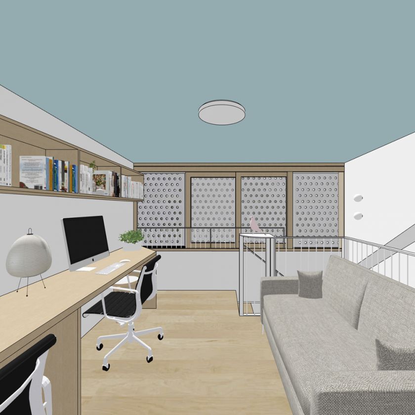 Interior view of new attic level towards rear