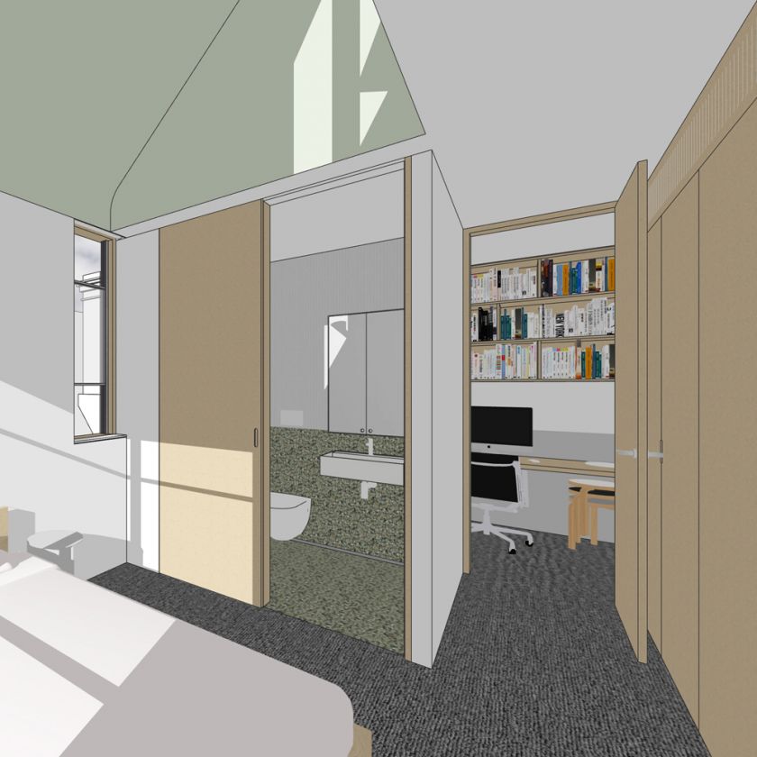 Trafalgar House first floor interior and exterior visualisations