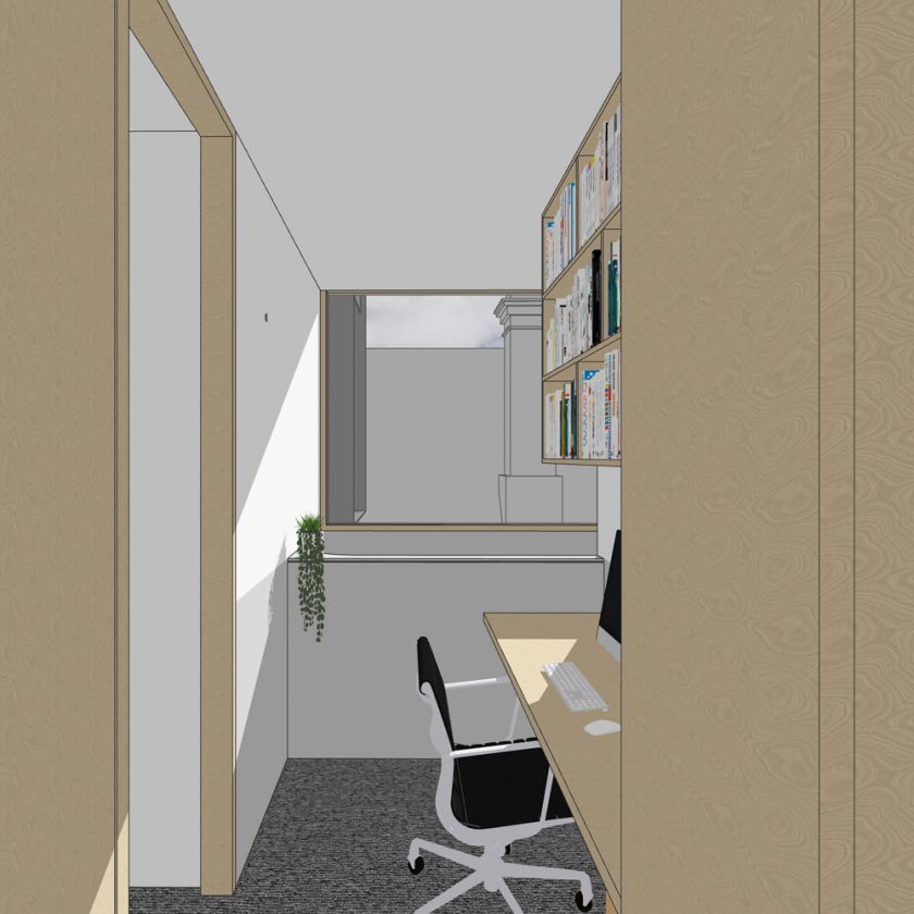 Trafalgar House first floor interior and exterior visualisations