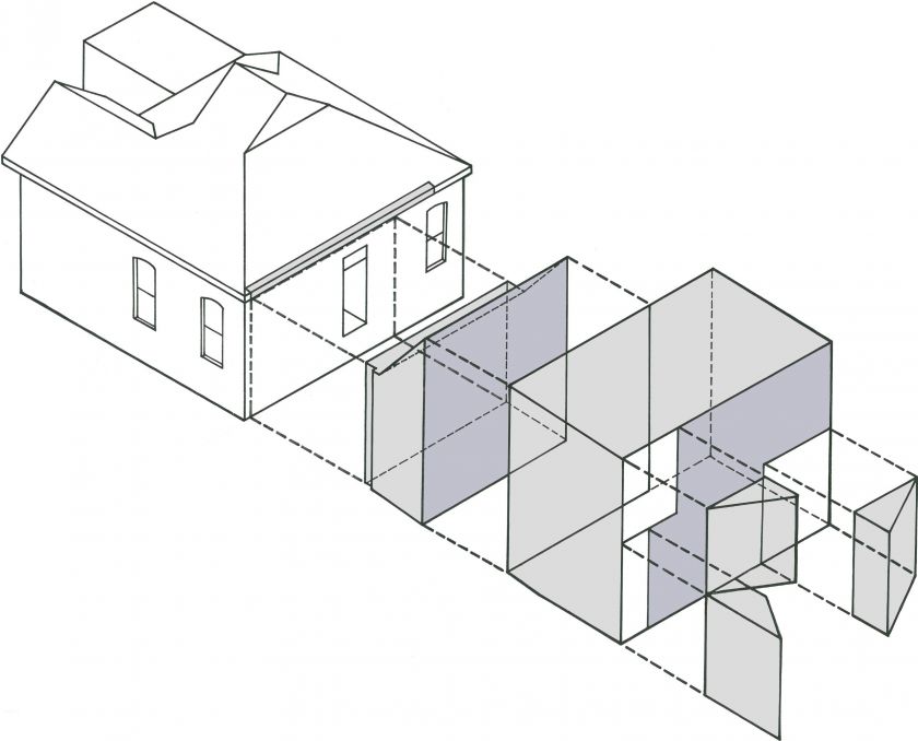 Unfurled House 3D concept generation diagrams