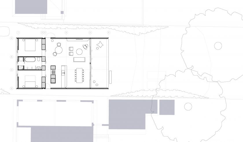 Woonona House Studio floor plan and site plan